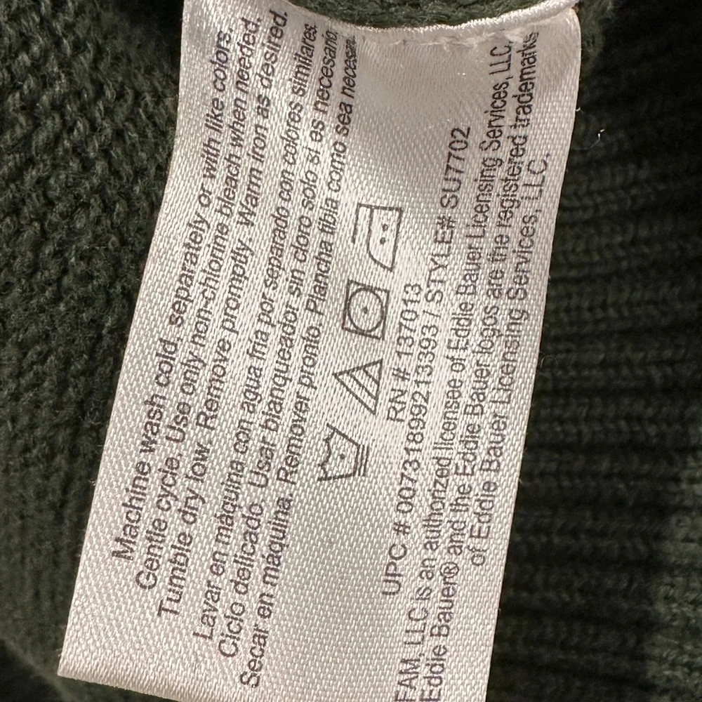Vintage Eddie Bauer 100% Cotton Quarter Zip Knit Sweater Size XL